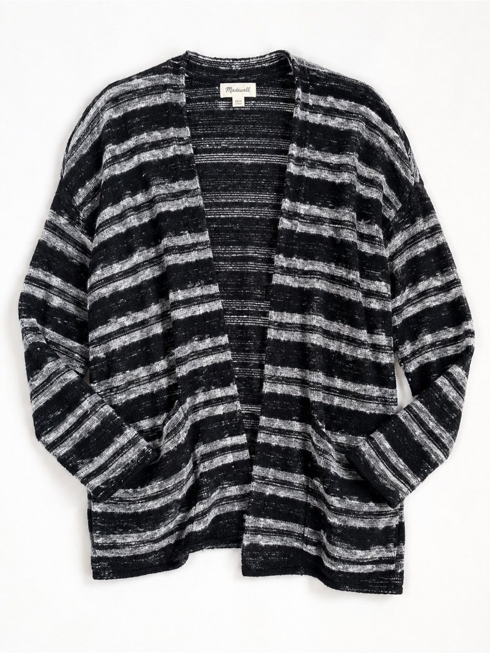 Madewell Upbeat Stripe Pocket Open Cardigan Sweater XS/S